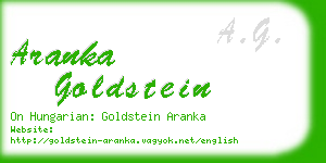 aranka goldstein business card